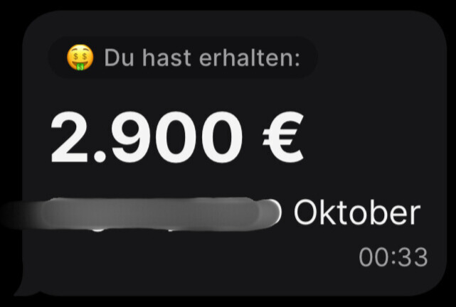 Fabians Überweisung 2.900€