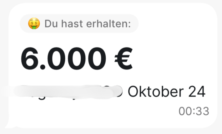 Monikas Überweisung 6.000€